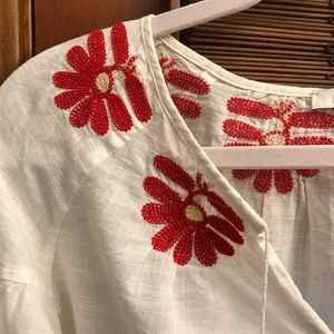 Embroidered peasant top by Madewell